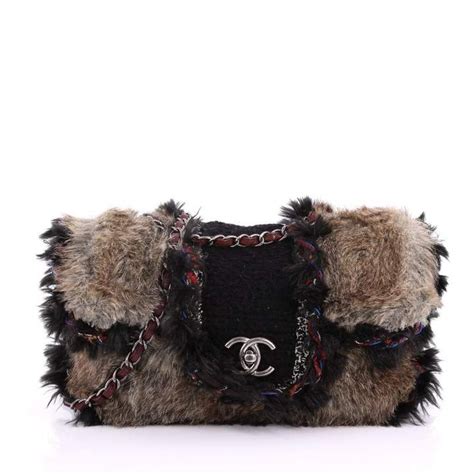 chanel brown fur bag|fur chanel bags for women.